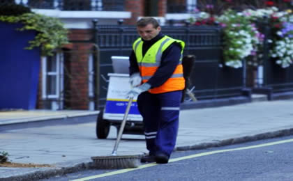 Road Cleaning inside boundary walls